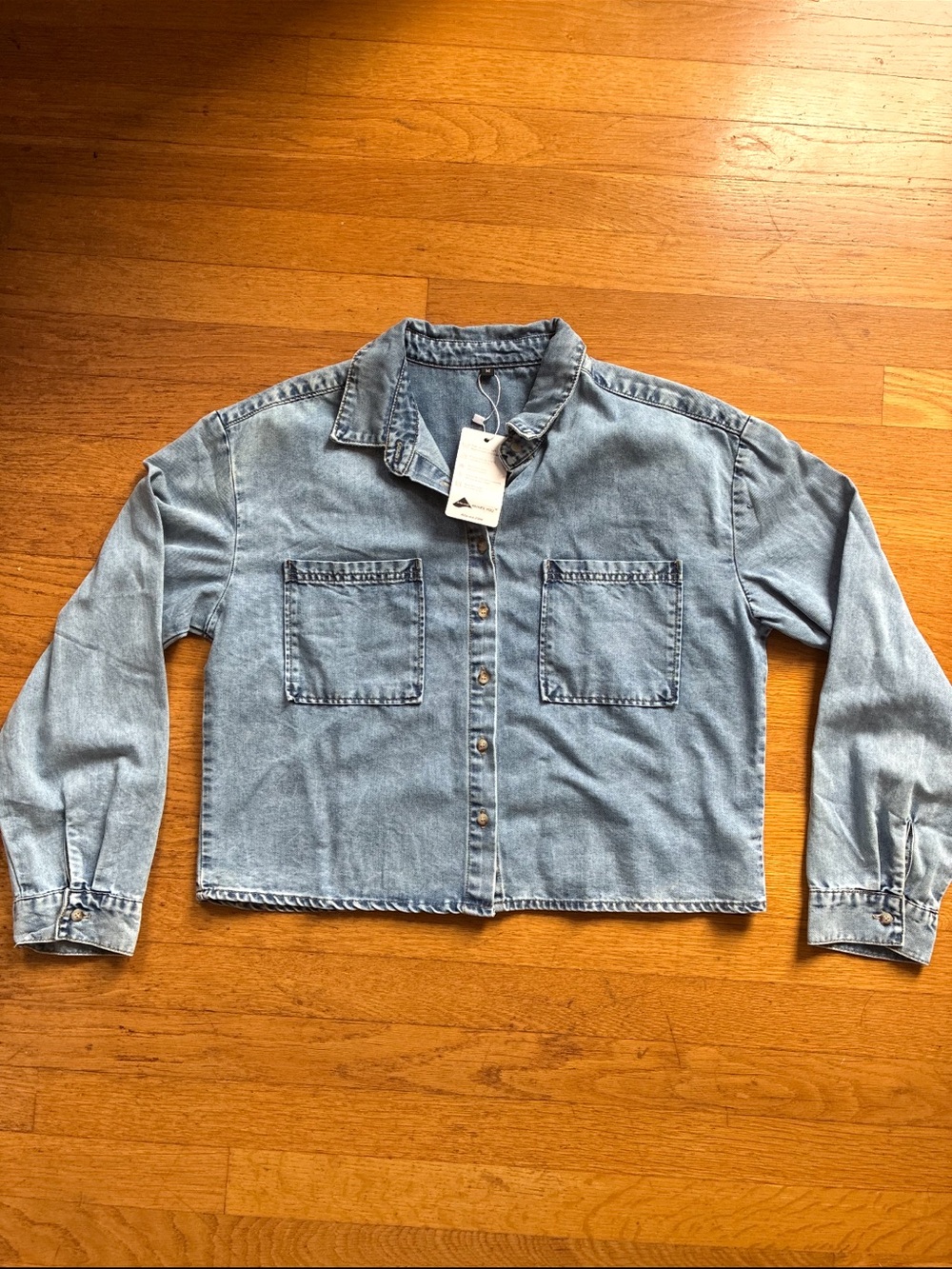 NWT Light Blue Denim Button-Front Jacket - Women